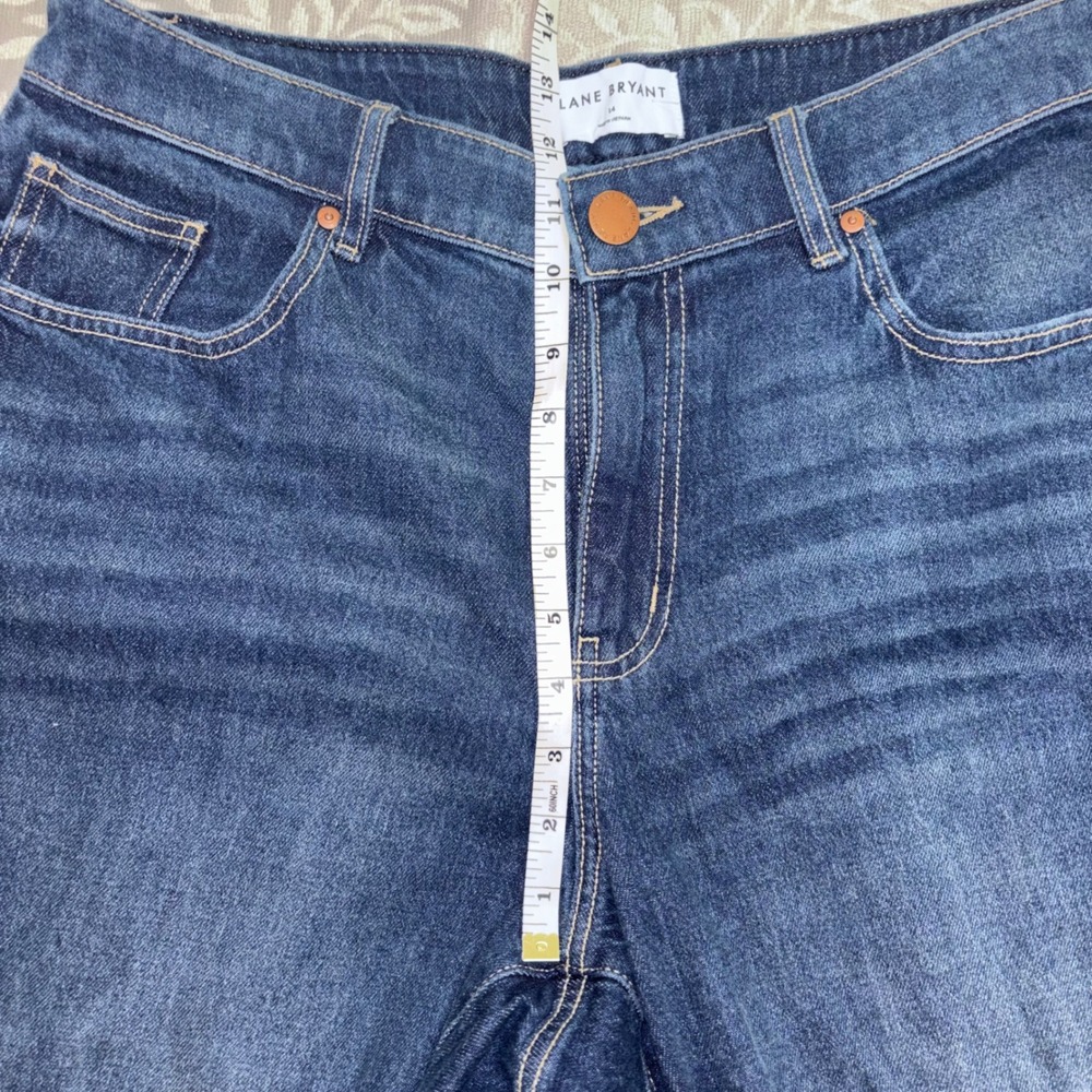 Lane Bryant Size 14 Dark Wash Straight Leg High Rise Stretch Denim Jeans (F5) - Picture 6 of 10